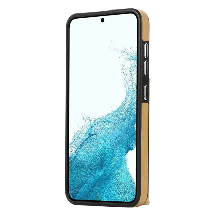 For Samsung Galaxy S23+ Kickstand Case Brushed PU+TPU Wallet Phone Cover