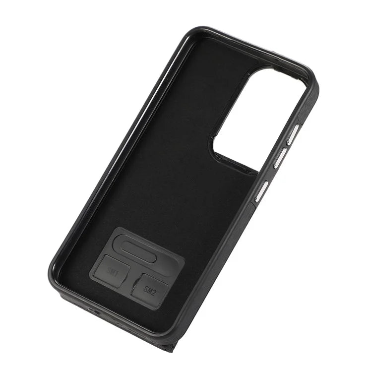 For Samsung Galaxy S23 Wallet Case Brushed PU+TPU Kickstand Phone Cover