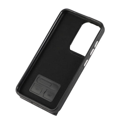 For Samsung Galaxy S23 Wallet Case Brushed PU+TPU Kickstand Phone Cover