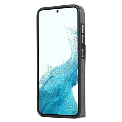 For Samsung Galaxy S23 Wallet Case Brushed PU+TPU Kickstand Phone Cover