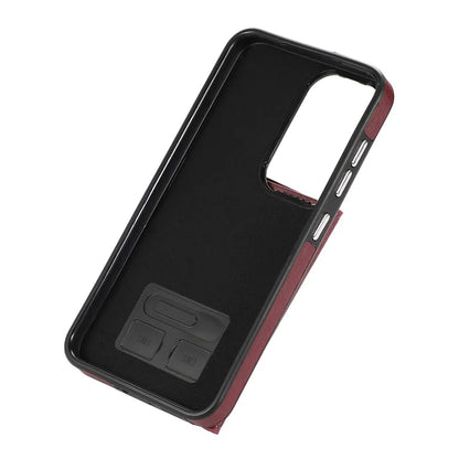 For Samsung Galaxy S23 Wallet Case Brushed PU+TPU Kickstand Phone Cover