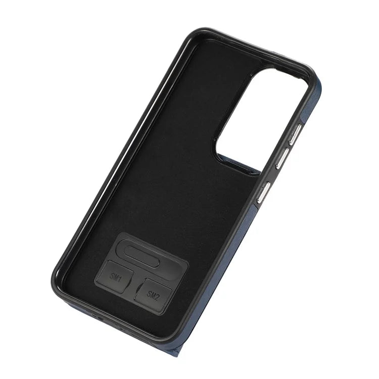 For Samsung Galaxy S23 Wallet Case Brushed PU+TPU Kickstand Phone Cover