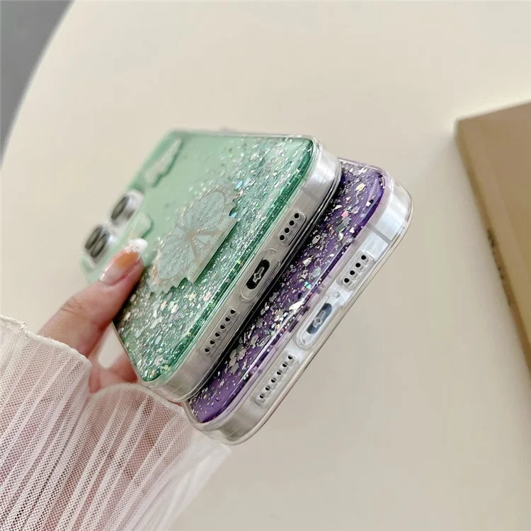 For iPhone 15 Pro Case TPU Epoxy Ferris Wheel Sparkle Glitter Cover