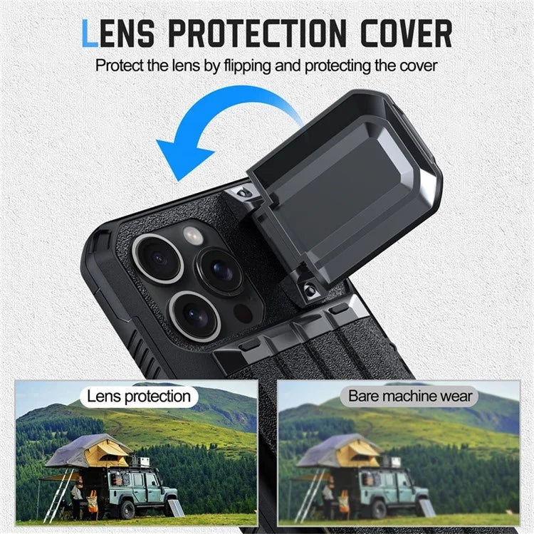 For iPhone 15 Pro Case Sliding Card Holder Kickstand Anti-drop Phone Cover