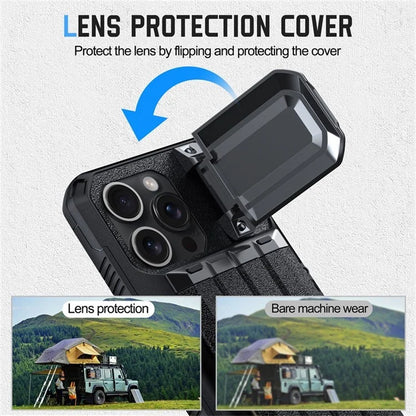 For iPhone 15 Pro Case Sliding Card Holder Kickstand Anti-drop Phone Cover