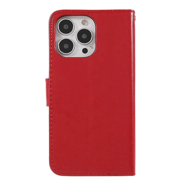 For iPhone 15 Pro Case PU Leather Magnetic Closure Phone Cover