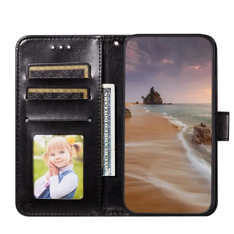 For iPhone 15 Pro Case PU Leather Magnetic Closure Phone Cover