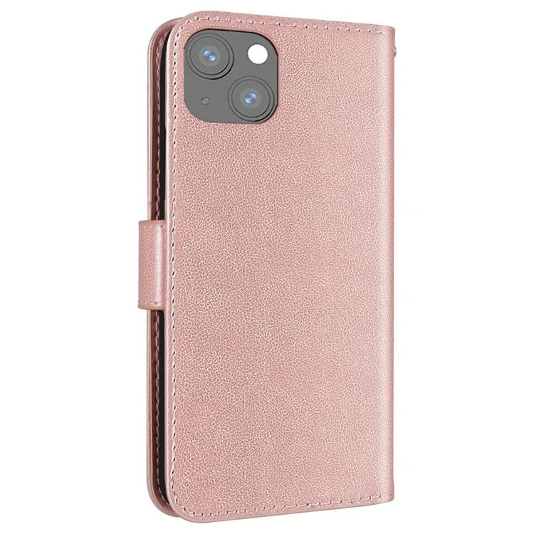 For iPhone 15 Plus Case PU Leather Stand Magnetic Phone Cover
