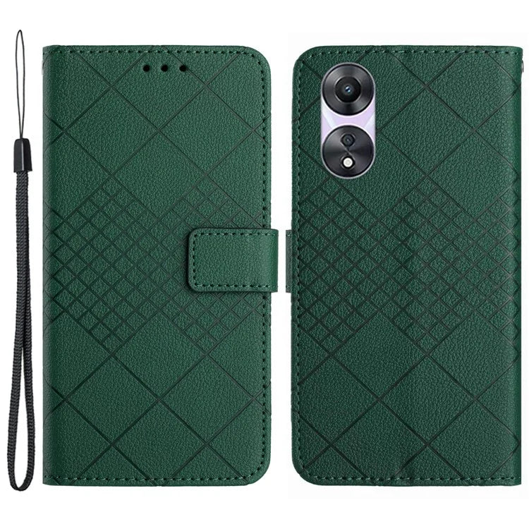 HT06 For Oppo A58 4G Case PU Leather Magnetic Flip Phone Cover Wallet