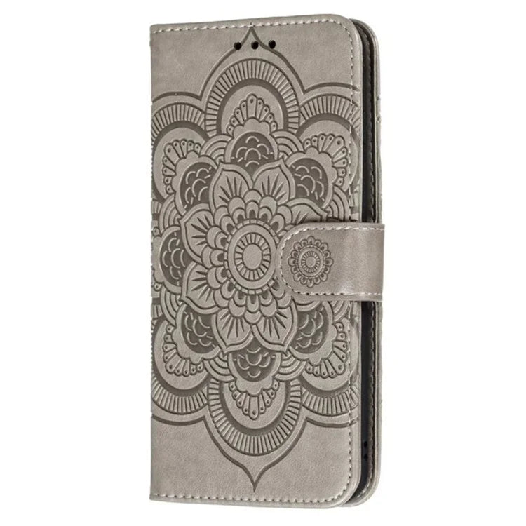 For iPhone 15 Plus Case Wallet PU Leather Mandala Flower Phone Cover