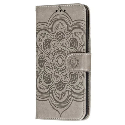 For iPhone 15 Plus Case Wallet PU Leather Mandala Flower Phone Cover