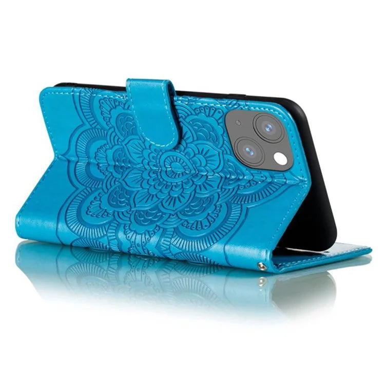 For iPhone 15 Stand Cover PU Leather Wallet Folio Flip Phone Case