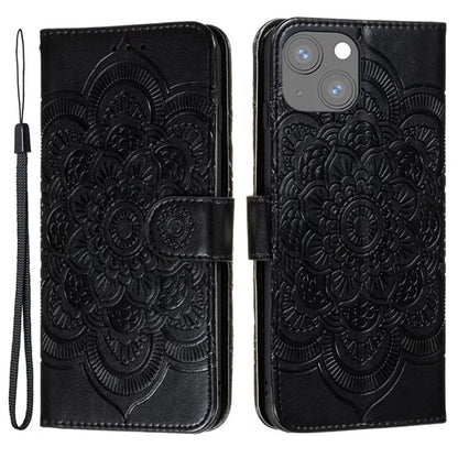 For iPhone 15 Stand Cover PU Leather Wallet Folio Flip Phone Case
