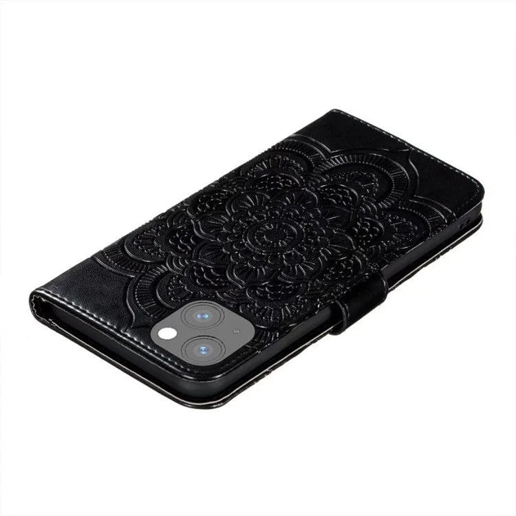 For iPhone 15 Stand Cover PU Leather Wallet Folio Flip Phone Case