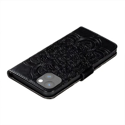 For iPhone 15 Stand Cover PU Leather Wallet Folio Flip Phone Case