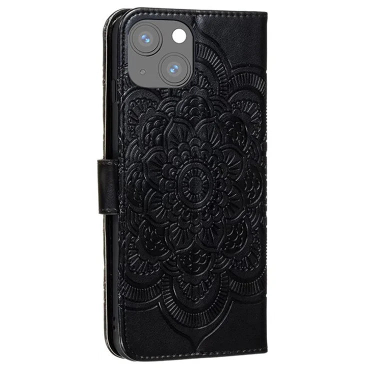 For iPhone 15 Stand Cover PU Leather Wallet Folio Flip Phone Case