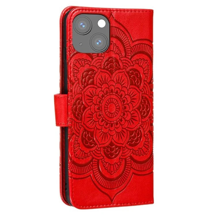 For iPhone 15 Stand Cover PU Leather Wallet Folio Flip Phone Case