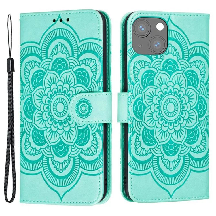 For iPhone 15 Stand Cover PU Leather Wallet Folio Flip Phone Case
