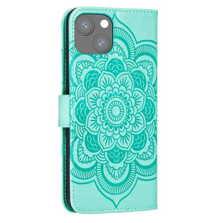 For iPhone 15 Stand Cover PU Leather Wallet Folio Flip Phone Case