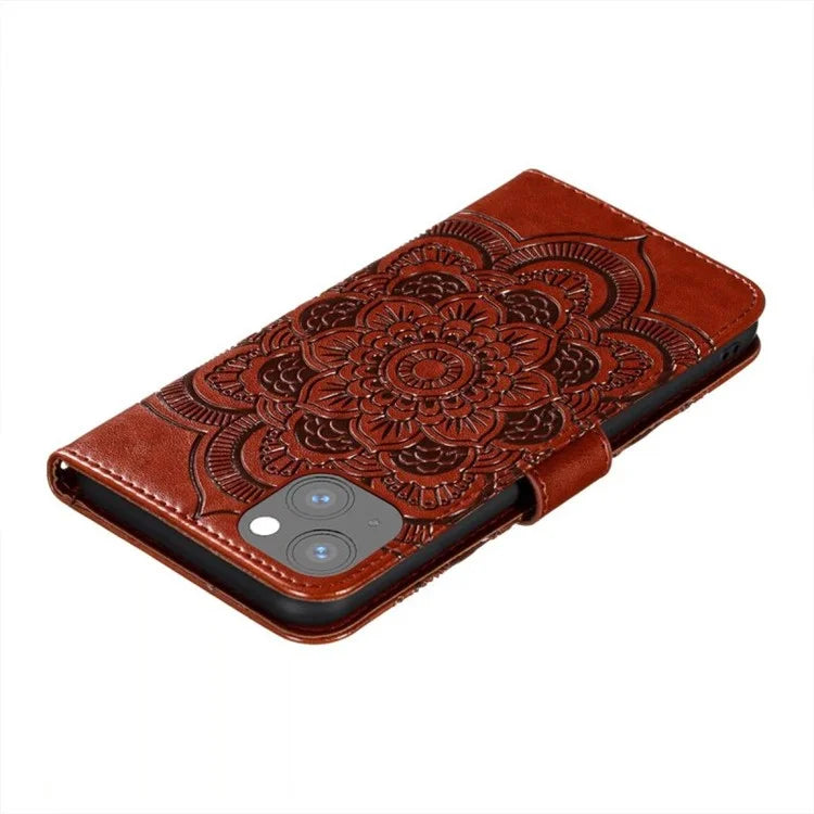 For iPhone 15 Stand Cover PU Leather Wallet Folio Flip Phone Case