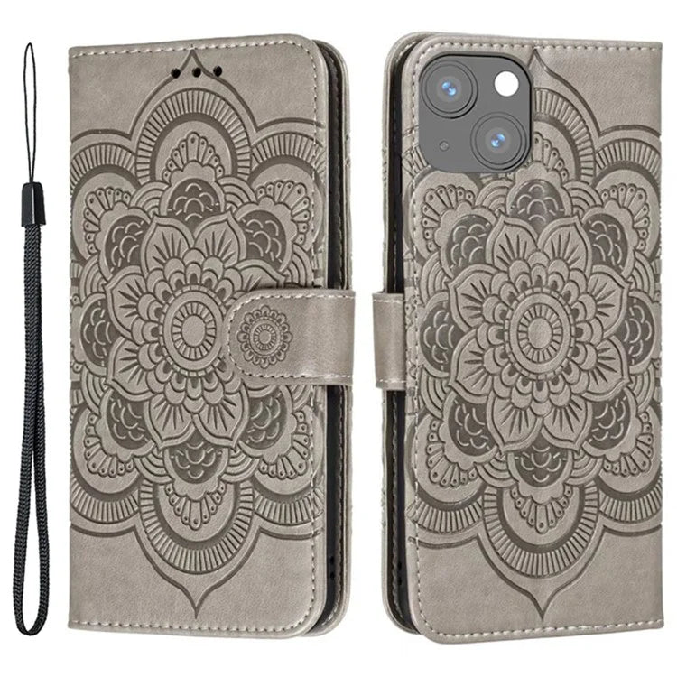 For iPhone 15 Stand Cover PU Leather Wallet Folio Flip Phone Case