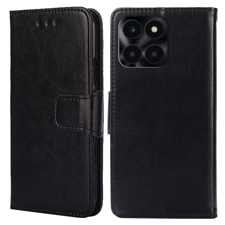 For Honor X6a 4G Case TPU+PU Leather Wallet Stand Anti-scratch Phone Protector