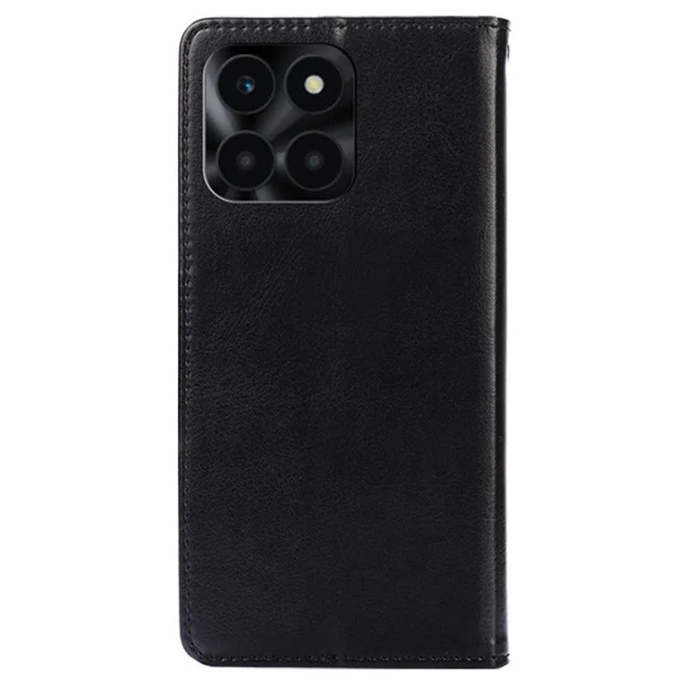 For Honor X6a 4G Case TPU+PU Leather Wallet Stand Anti-scratch Phone Protector