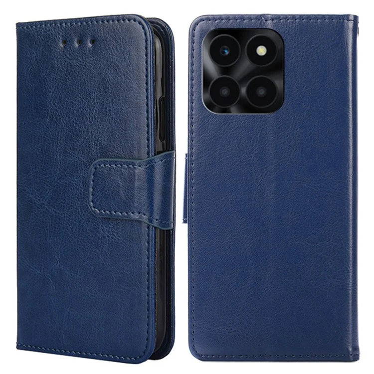 For Honor X6a 4G Case TPU+PU Leather Wallet Stand Anti-scratch Phone Protector