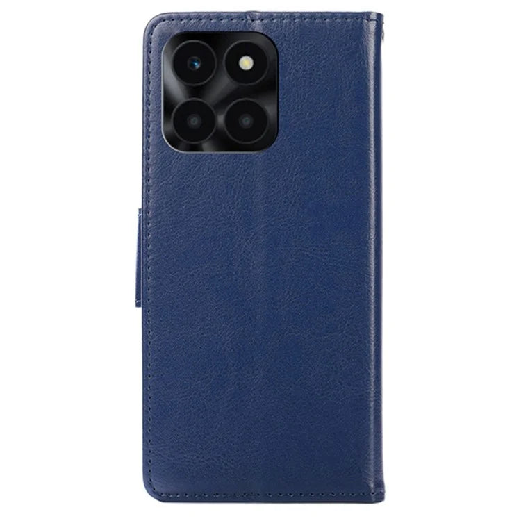 For Honor X6a 4G Case TPU+PU Leather Wallet Stand Anti-scratch Phone Protector