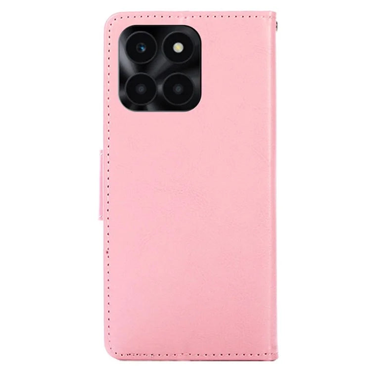 For Honor X6a 4G Case TPU+PU Leather Wallet Stand Anti-scratch Phone Protector