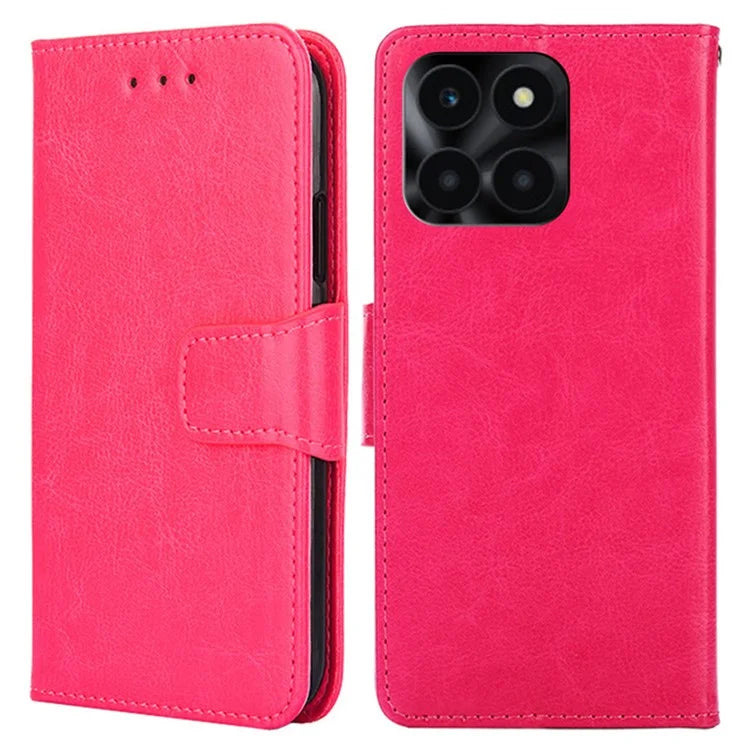 For Honor X6a 4G Case TPU+PU Leather Wallet Stand Anti-scratch Phone Protector