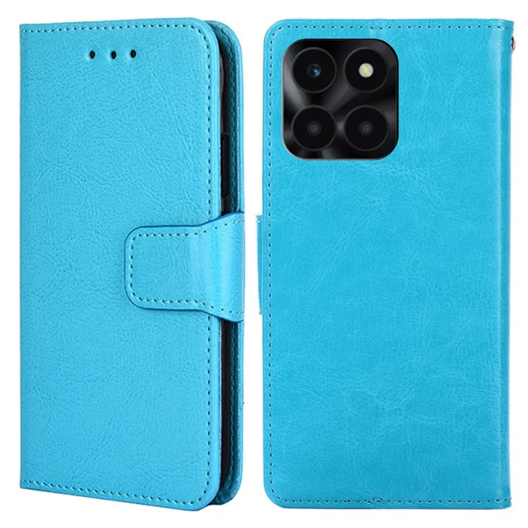 For Honor X6a 4G Case TPU+PU Leather Wallet Stand Anti-scratch Phone Protector