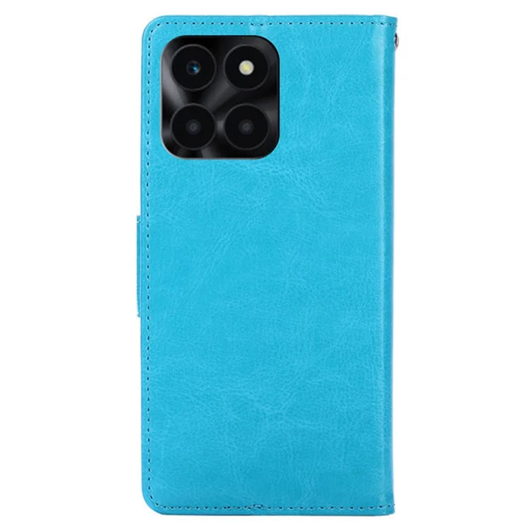 For Honor X6a 4G Case TPU+PU Leather Wallet Stand Anti-scratch Phone Protector