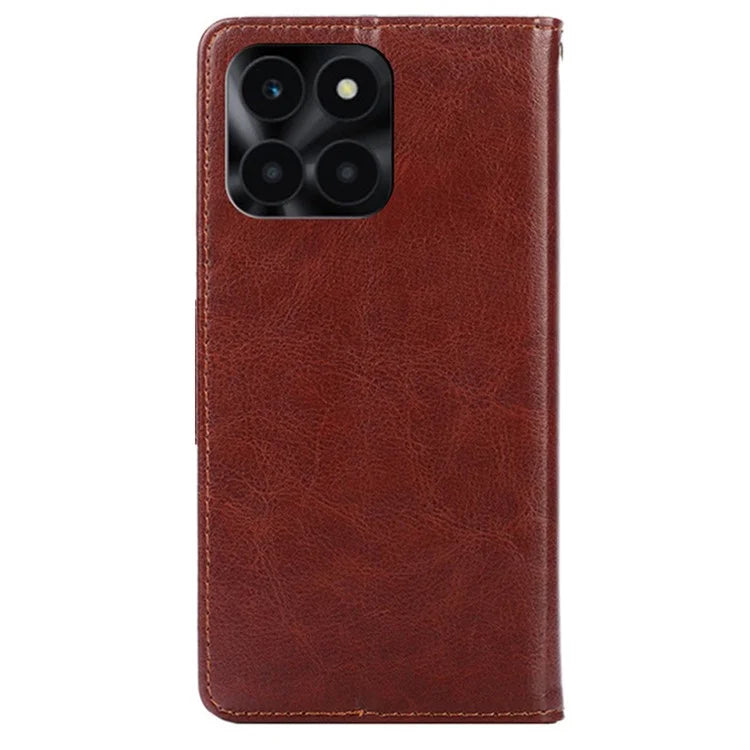 For Honor X6a 4G Case TPU+PU Leather Wallet Stand Anti-scratch Phone Protector