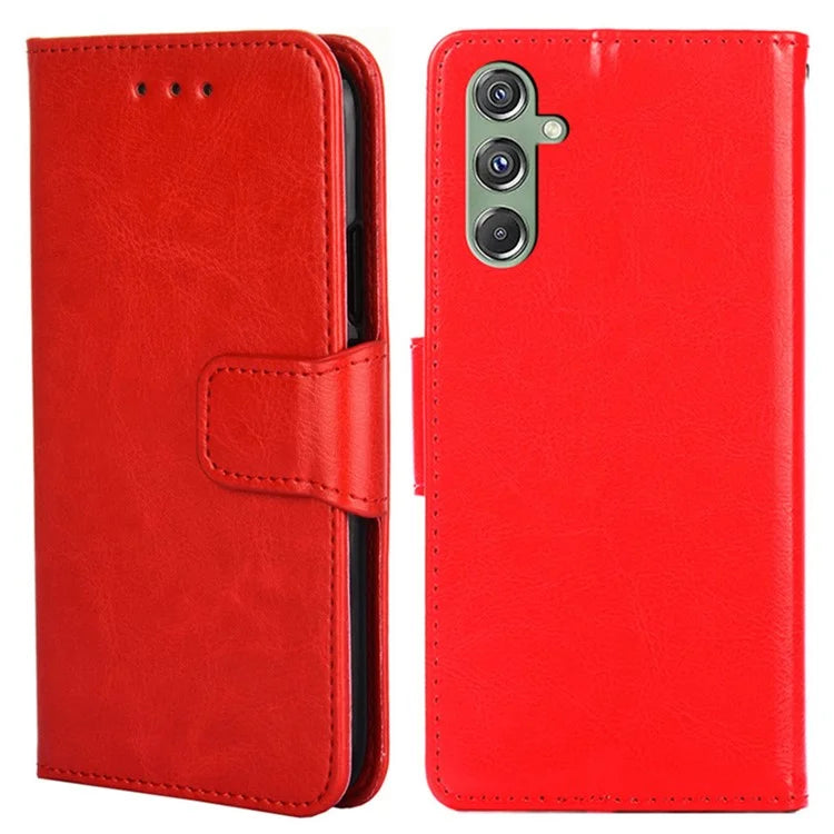 For Samsung Galaxy M34 5G / F34 5G Case Dustproof TPU+PU Leather Wallet Stand Cell Phone Protector