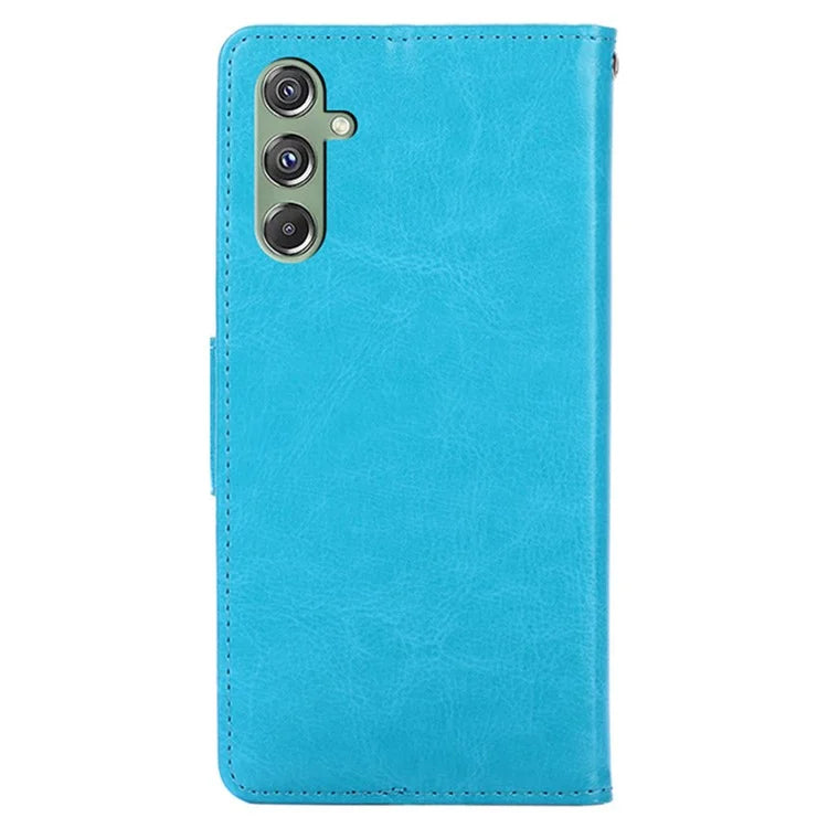 For Samsung Galaxy M34 5G / F34 5G Case Dustproof TPU+PU Leather Wallet Stand Cell Phone Protector