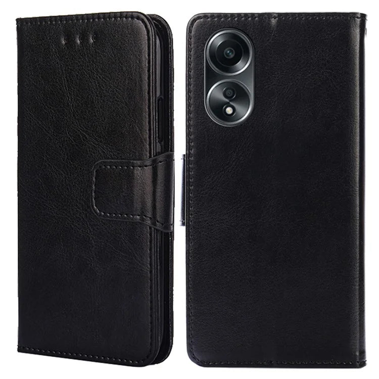 For Oppo A58 4G Case Scratch-resistant TPU+PU Leather Wallet Stand Phone Cover