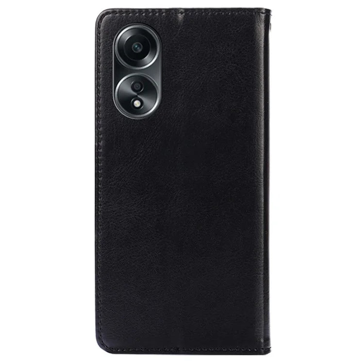 For Oppo A58 4G Case Scratch-resistant TPU+PU Leather Wallet Stand Phone Cover