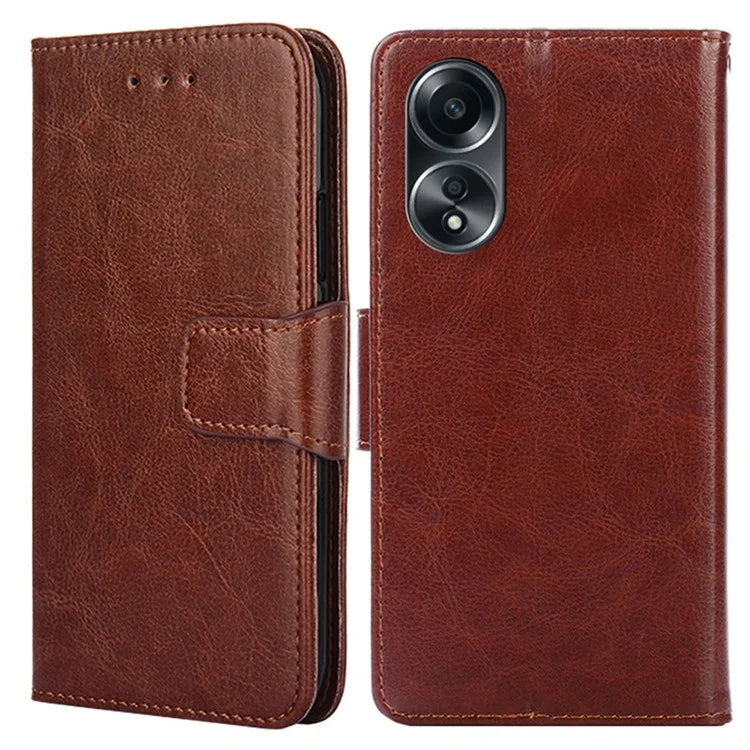 For Oppo A58 4G Case Scratch-resistant TPU+PU Leather Wallet Stand Phone Cover