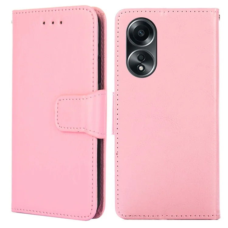 For Oppo A58 4G Case Scratch-resistant TPU+PU Leather Wallet Stand Phone Cover
