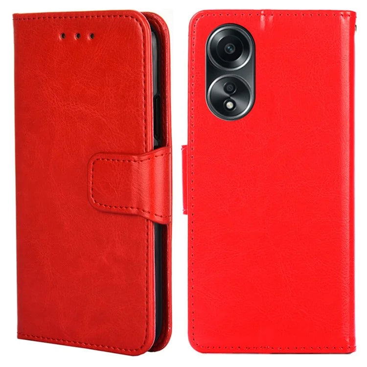 For Oppo A58 4G Case Scratch-resistant TPU+PU Leather Wallet Stand Phone Cover
