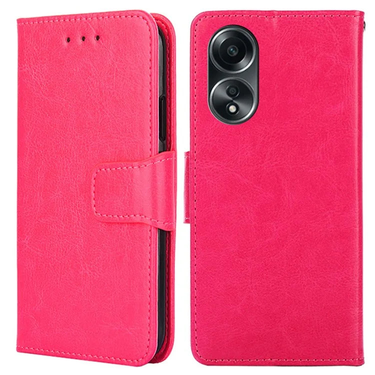 For Oppo A58 4G Case Scratch-resistant TPU+PU Leather Wallet Stand Phone Cover