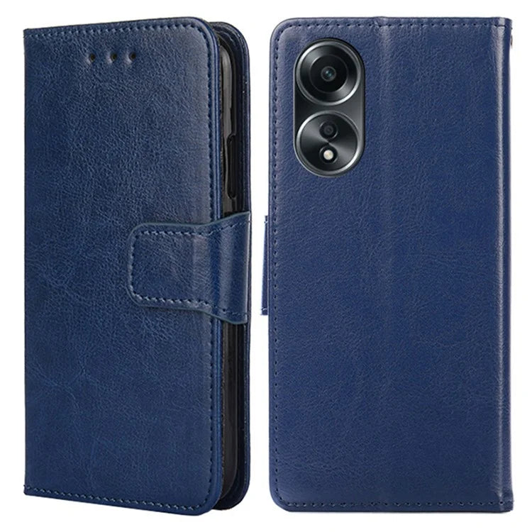 For Oppo A58 4G Case Scratch-resistant TPU+PU Leather Wallet Stand Phone Cover