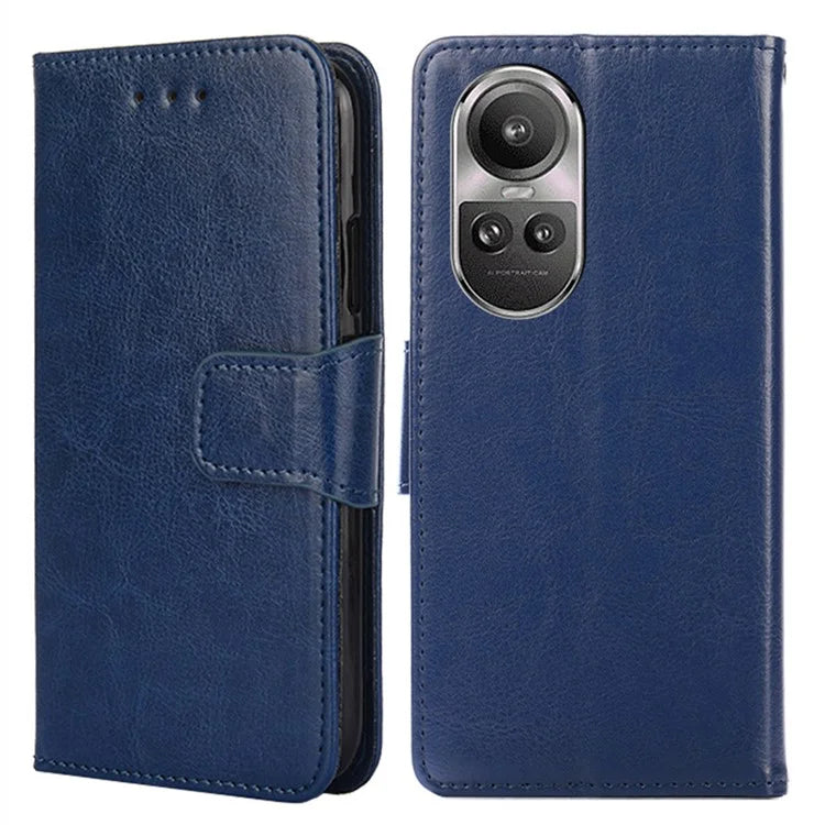 For Oppo Reno10 5G (Global) / Reno10 Pro 5G (Global) Case TPU+PU Leather Wallet Stand Anti-scratch Phone Cover