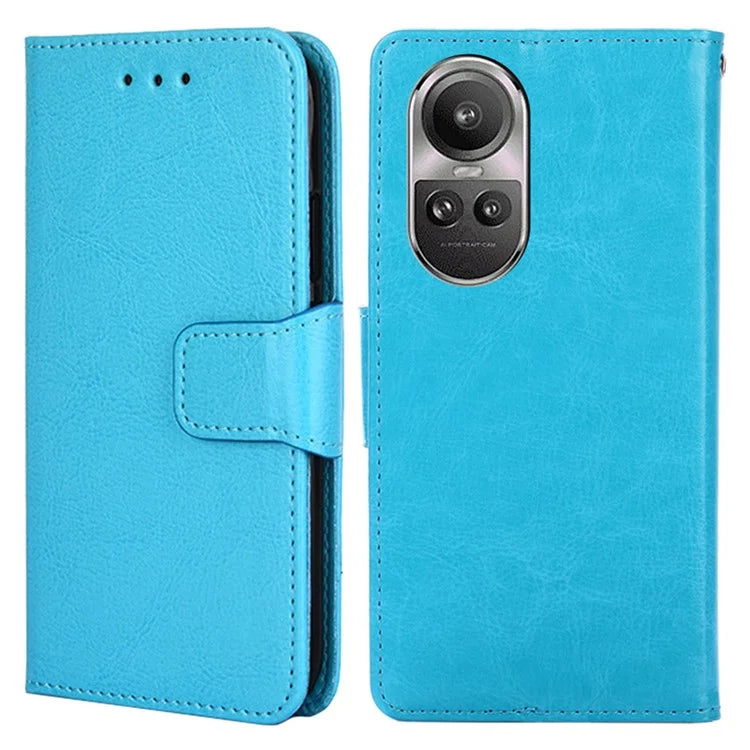 For Oppo Reno10 5G (Global) / Reno10 Pro 5G (Global) Case TPU+PU Leather Wallet Stand Anti-scratch Phone Cover