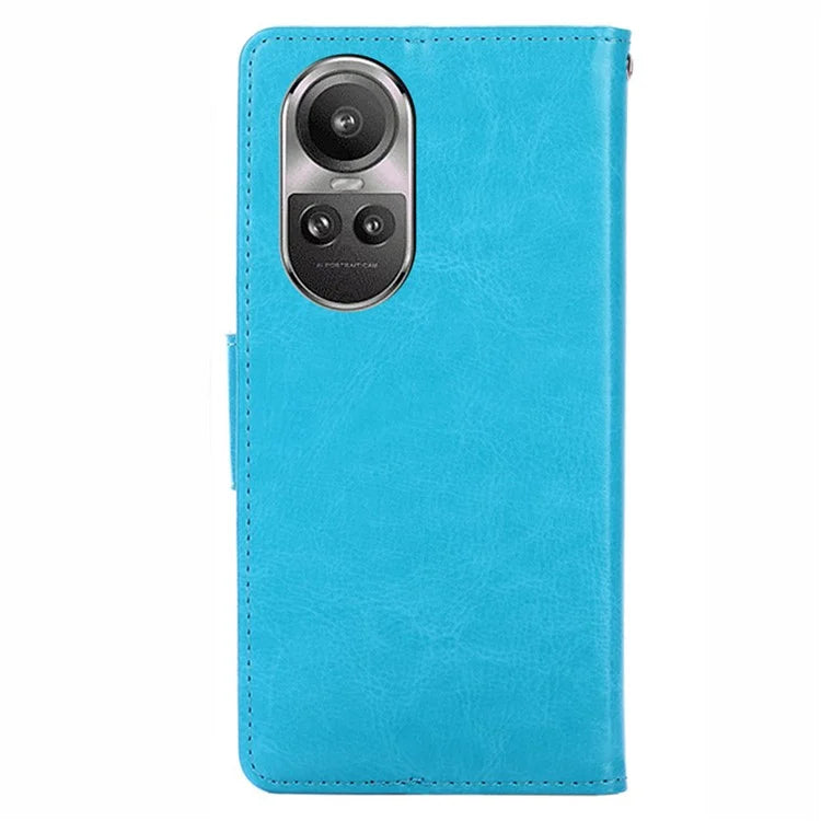 For Oppo Reno10 5G (Global) / Reno10 Pro 5G (Global) Case TPU+PU Leather Wallet Stand Anti-scratch Phone Cover