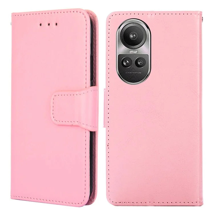 For Oppo Reno10 5G (Global) / Reno10 Pro 5G (Global) Case TPU+PU Leather Wallet Stand Anti-scratch Phone Cover