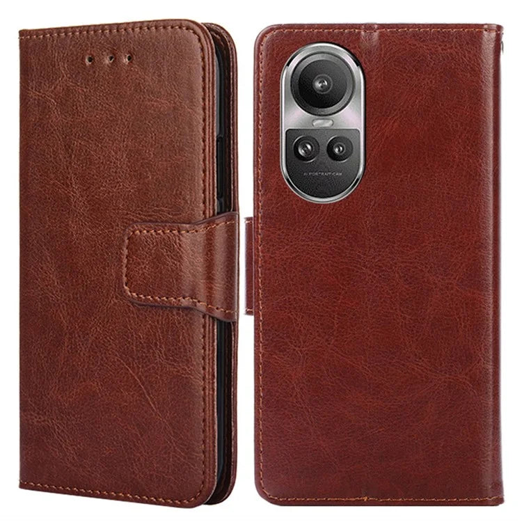 For Oppo Reno10 5G (Global) / Reno10 Pro 5G (Global) Case TPU+PU Leather Wallet Stand Anti-scratch Phone Cover