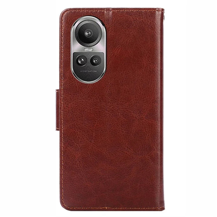 For Oppo Reno10 5G (Global) / Reno10 Pro 5G (Global) Case TPU+PU Leather Wallet Stand Anti-scratch Phone Cover
