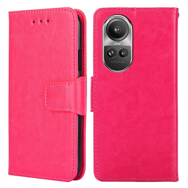 For Oppo Reno10 5G (Global) / Reno10 Pro 5G (Global) Case TPU+PU Leather Wallet Stand Anti-scratch Phone Cover